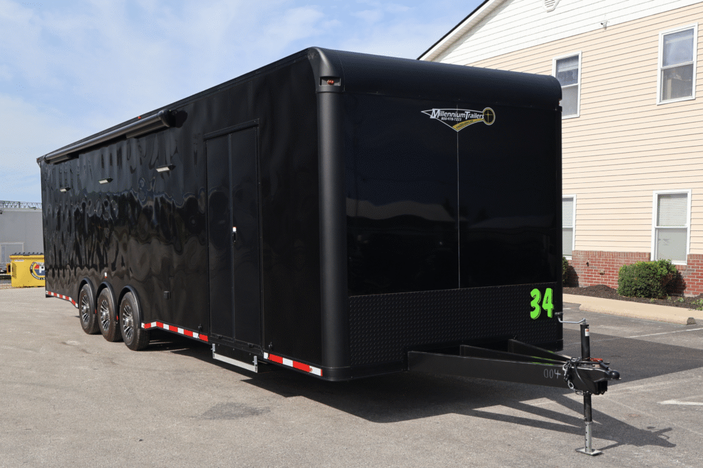 2027 34ft Enclosed Car Trailer | Corner Bathroom & Electric Awning | Trailer Tails LLC