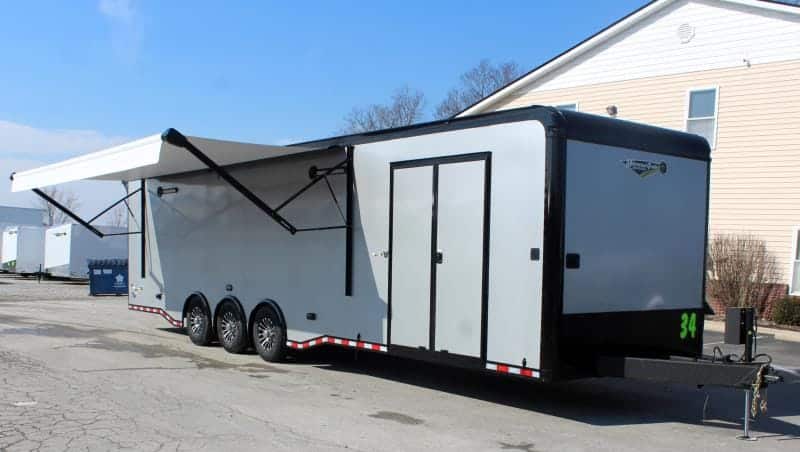 2027 34ft Haulmark Edge Enclosed Car Trailer | Bathroom & Electric Awning | Trailer Tails LLC