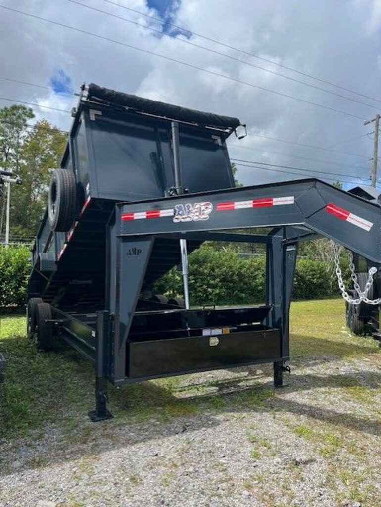 New 2026 AMP 7 x 16 Gooseneck High Side Dump Trailer 16,000 lb GVWR at Trailer Tails LLC