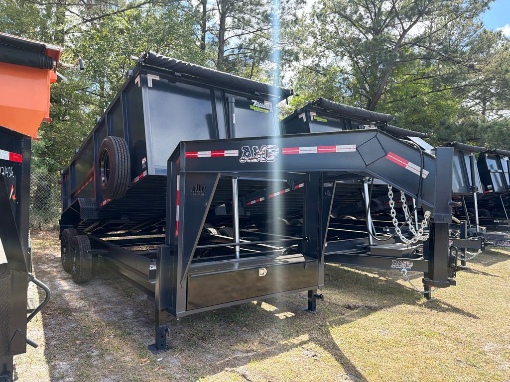 New 2026 AMP 7 x 16 Gooseneck High Side Dump Trailer 16,000 lb GVWR at Trailer Tails LLC