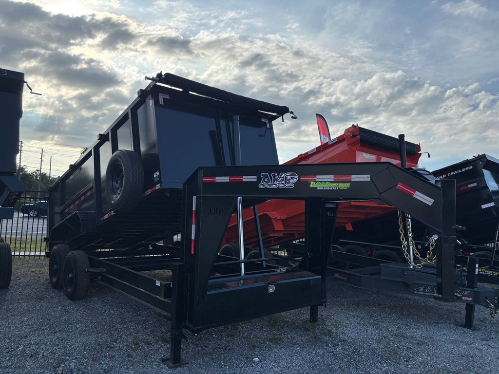 New 2025 AMP 7 x 16 High Side 16k Gooseneck Dump Trailer at Trailer Tails LLC