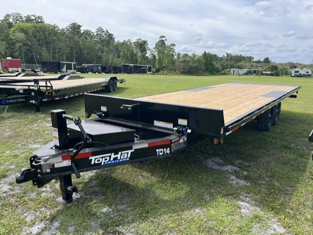 New 2026 Top Hat 8.5 x 24 Flatbed Power Tilt Trailer 14k GVWR at Trailer Tails LLC