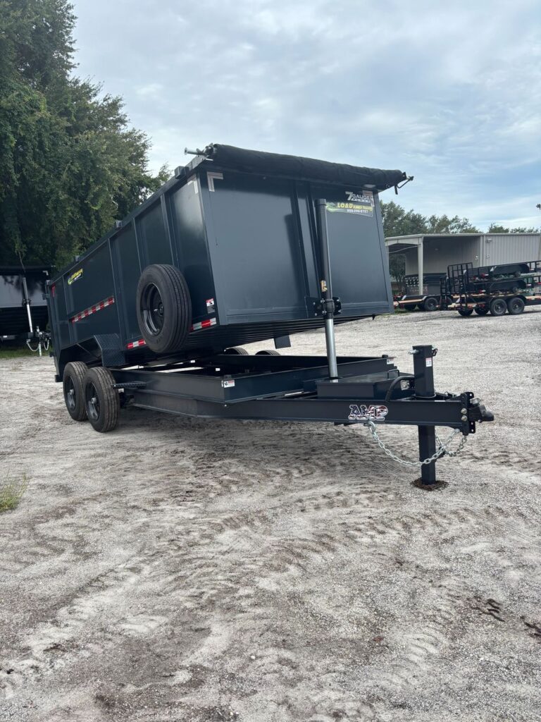 New 2026 AMP 7 x 16 High Side Dump Trailer 16,000 lb GVWR at Trailer Tails LLC