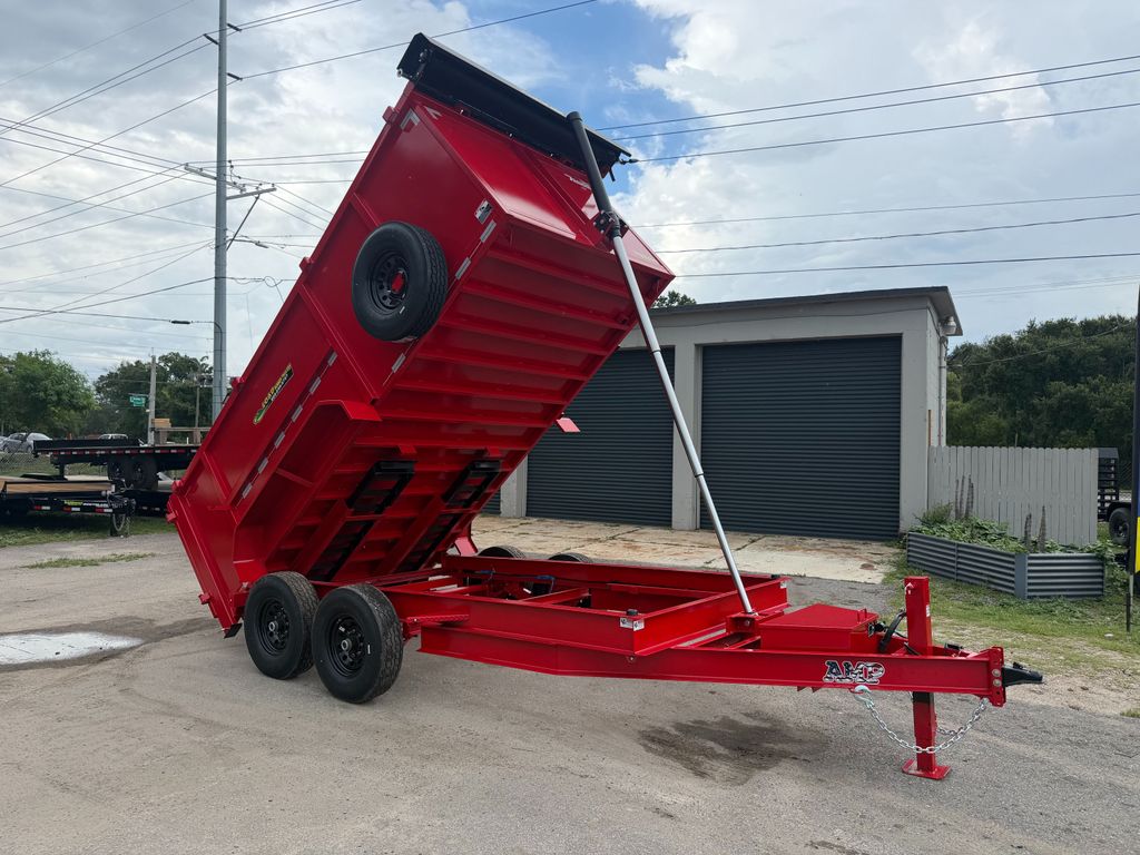 New 2026 AMP 7 x 14 High Side Dump Trailer 14,000 lb GVWR at Trailer Tails LLC